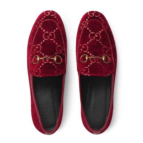 gucci shoes fur red velvet|gucci jordaan gg velvet loafer.